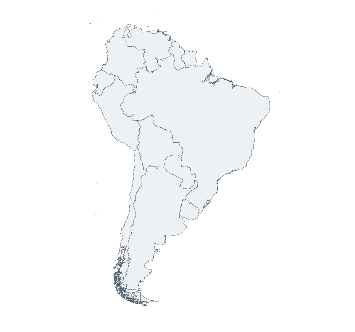 South America Blank Map - free printable map of South America