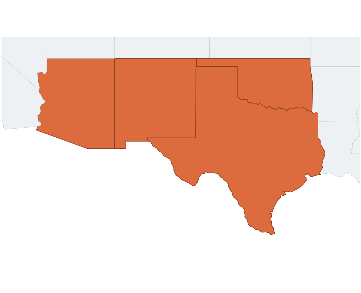 Southwest Region Map - free printable map of Southwest