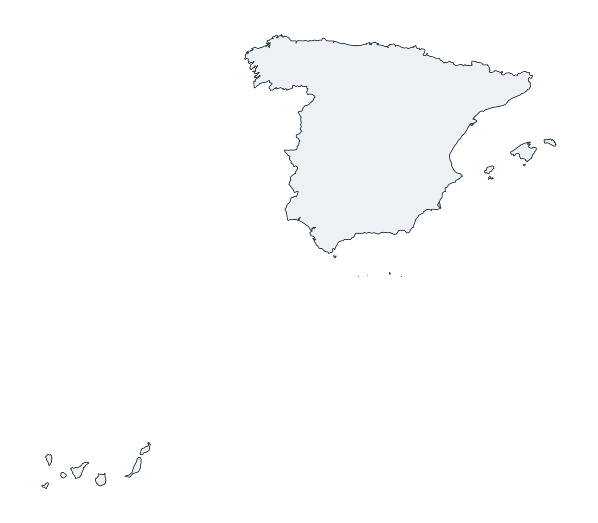 Spain Outline Map - free printable map of Spain