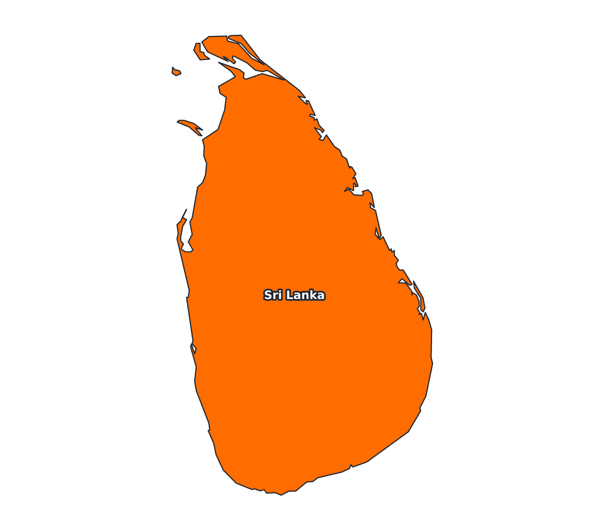 Sri Lanka Labeled Map - free printable map of Sri Lanka