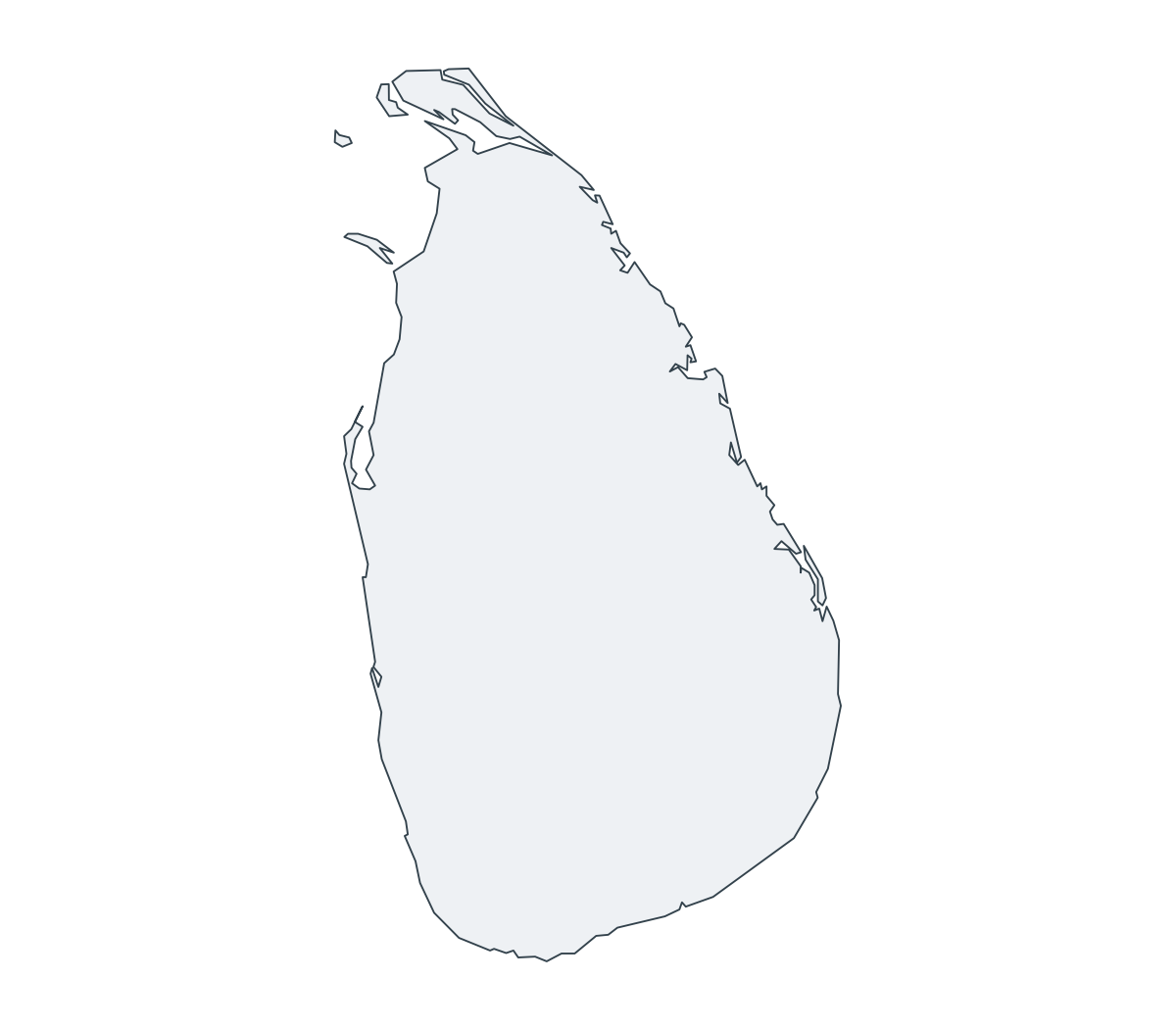 Sri Lanka Outline Map - free printable map of Sri Lanka