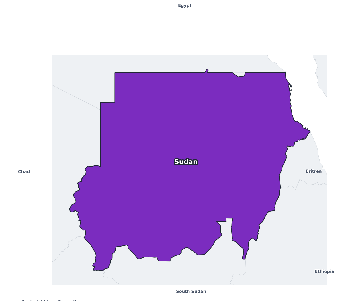 Sudan Labeled Map - free printable map of Sudan