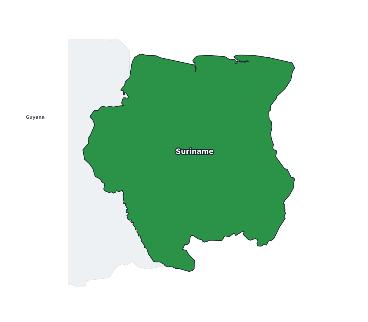 Suriname Labeled Map - free printable map of Suriname