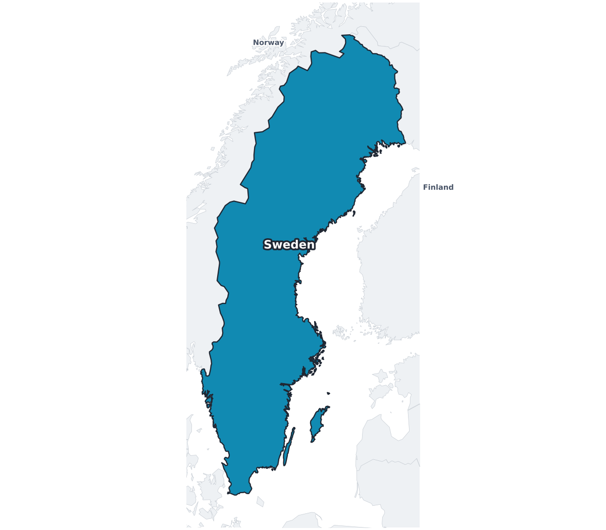 Sweden Labeled Map - free printable map of Sweden