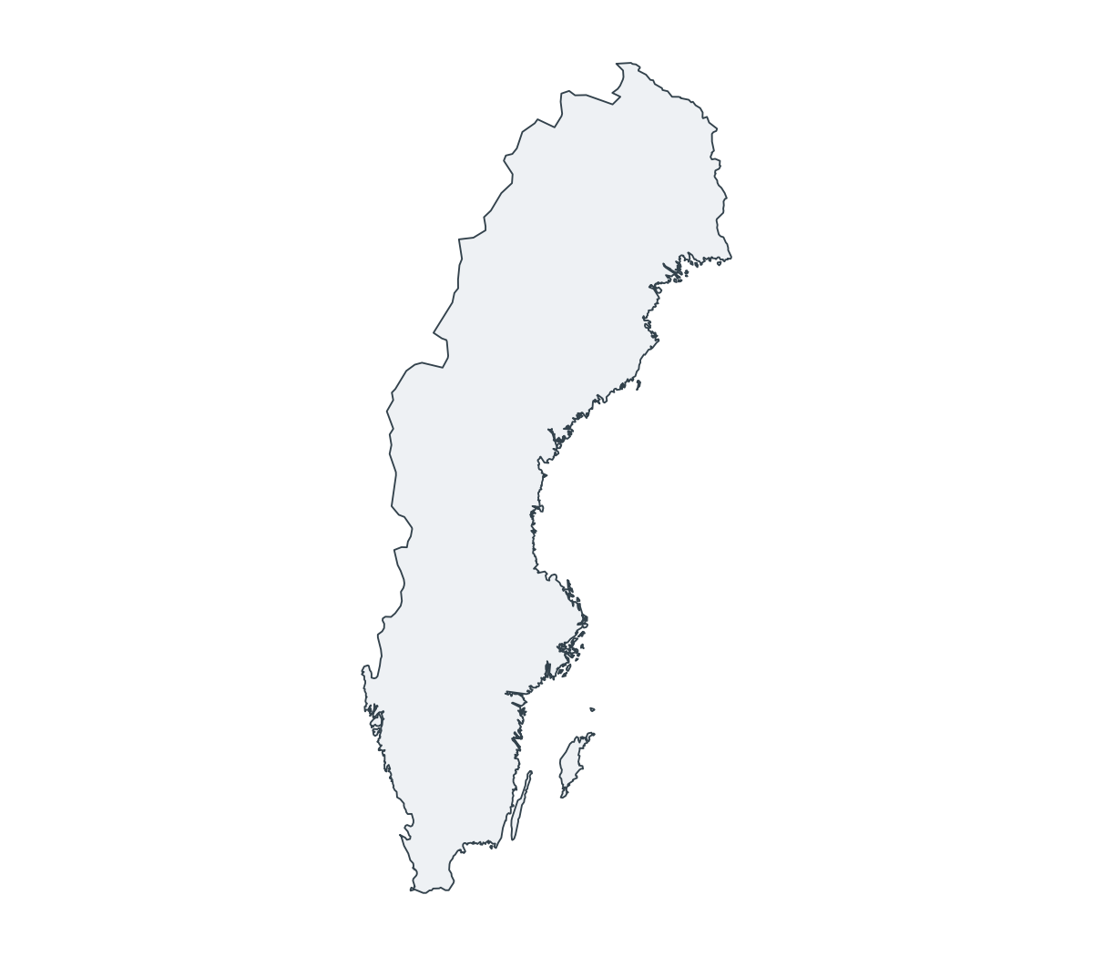 Sweden Outline Map - free printable map of Sweden