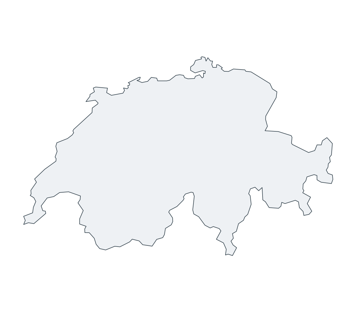 Switzerland Outline Map - free printable map of Switzerland
