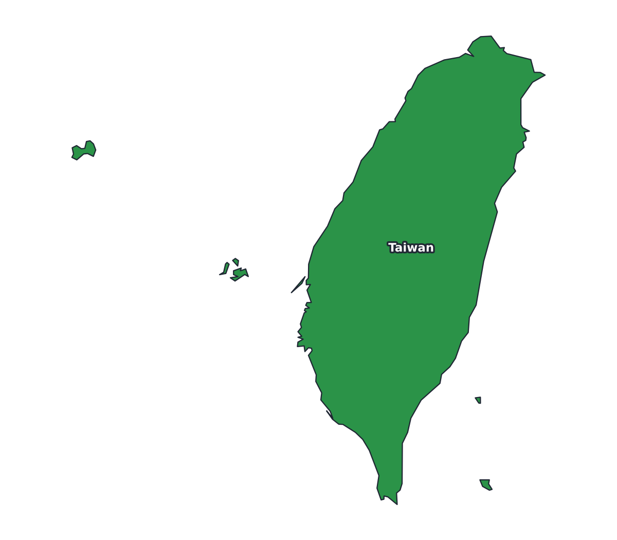 Taiwan Labeled Map - free printable map of Taiwan