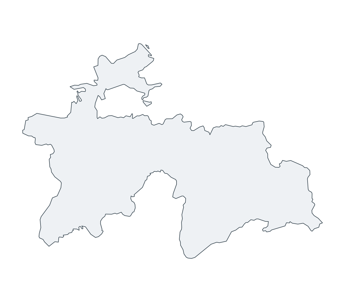 Tajikistan Outline Map - free printable map of Tajikistan