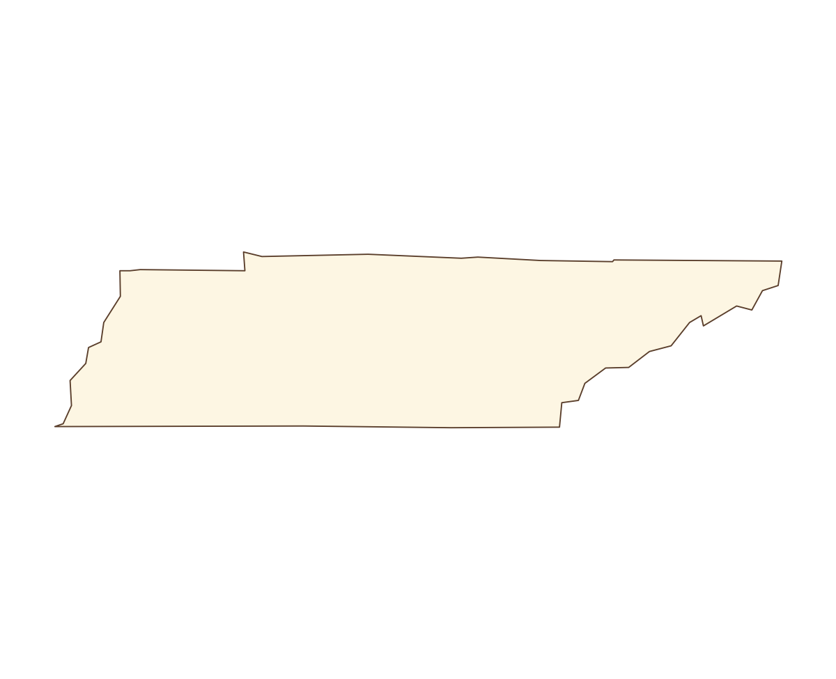 Tennessee Blank Outline Map - free printable map of Tennessee