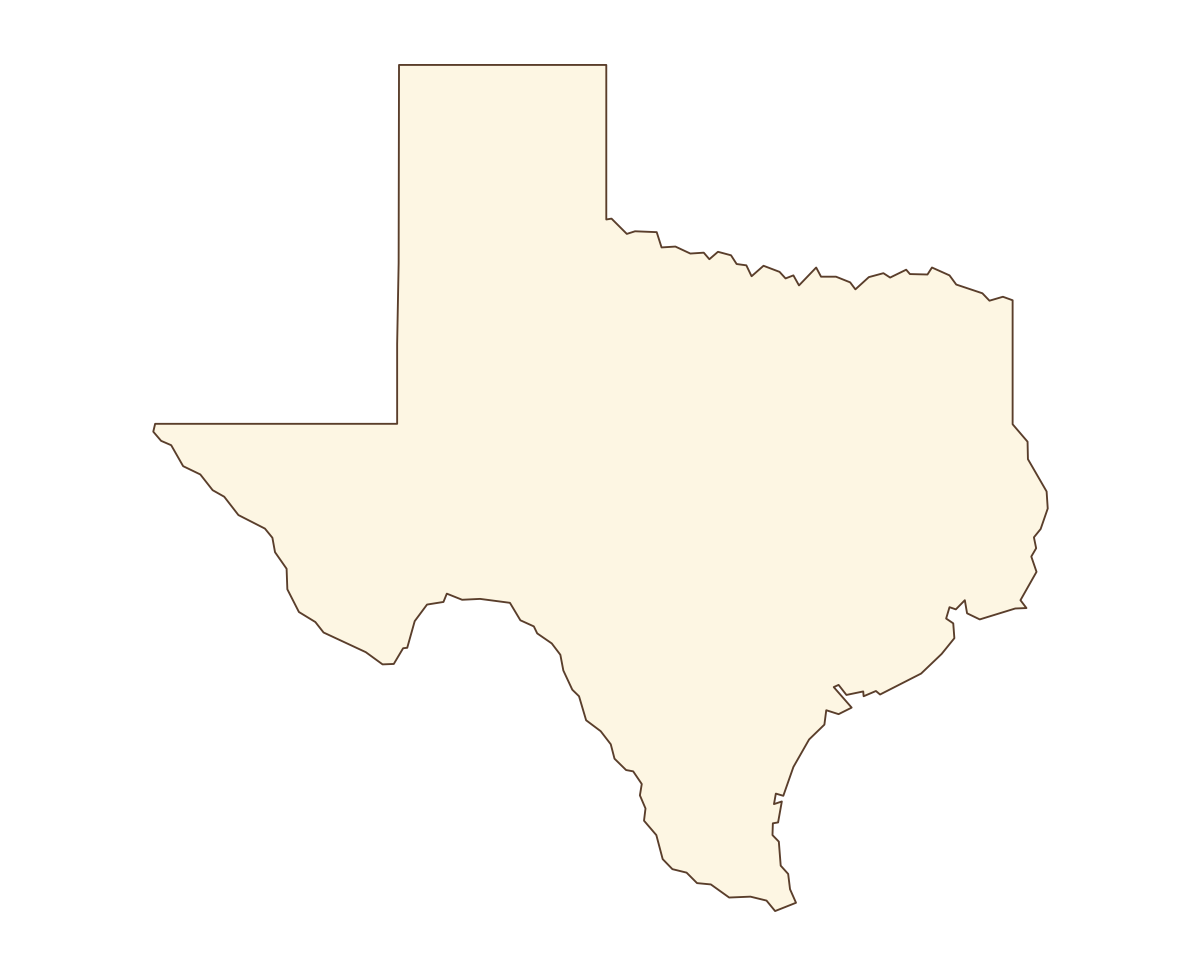 Texas Blank Outline Map - free printable map of Texas