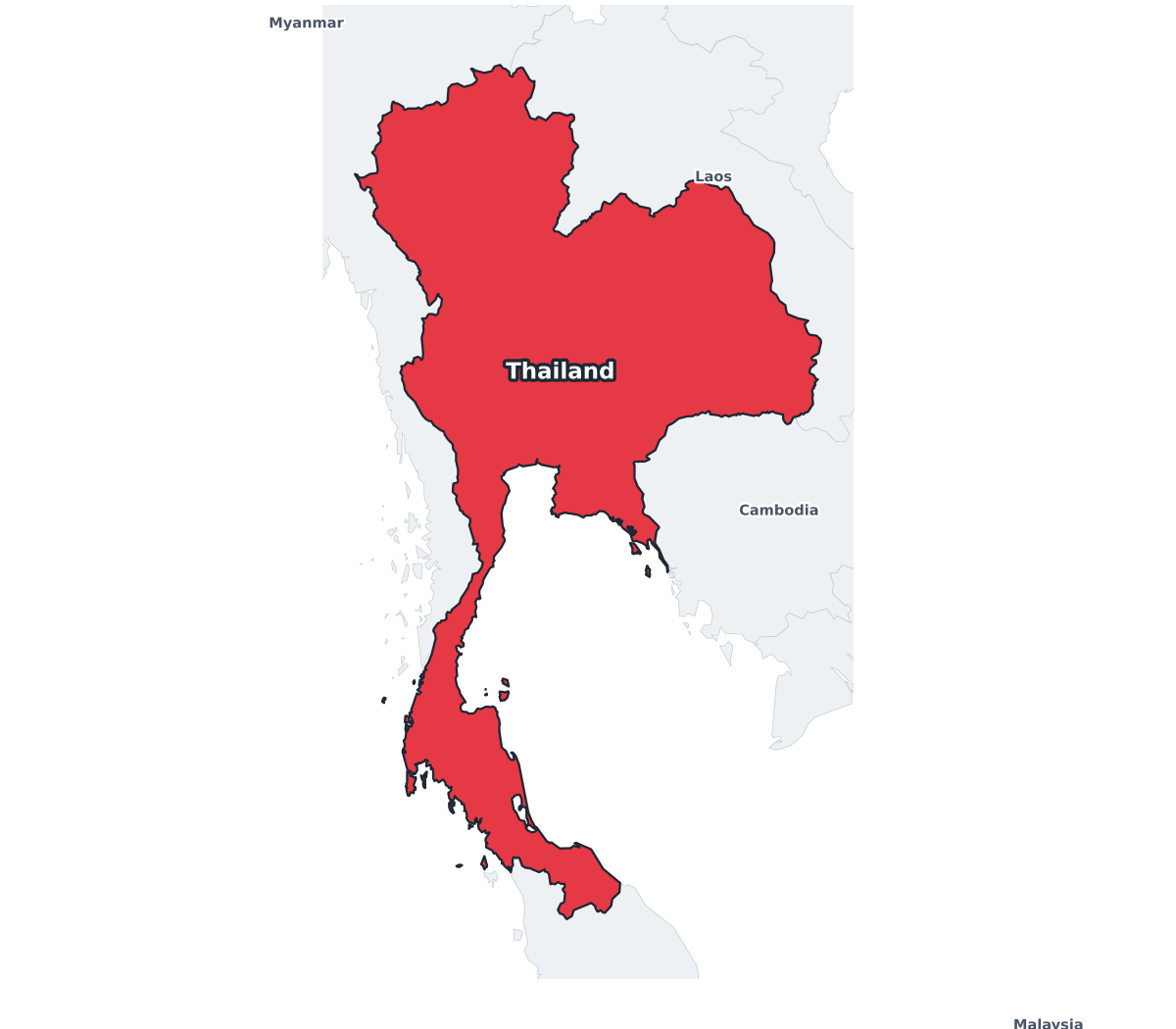 Thailand Labeled Map - free printable map of Thailand