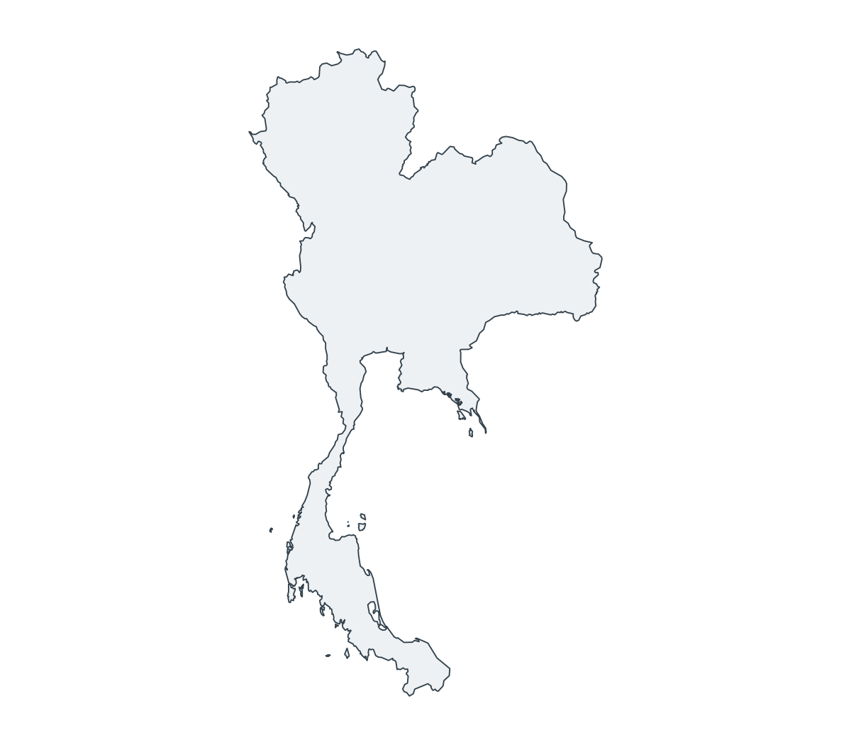 Thailand Outline Map - free printable map of Thailand