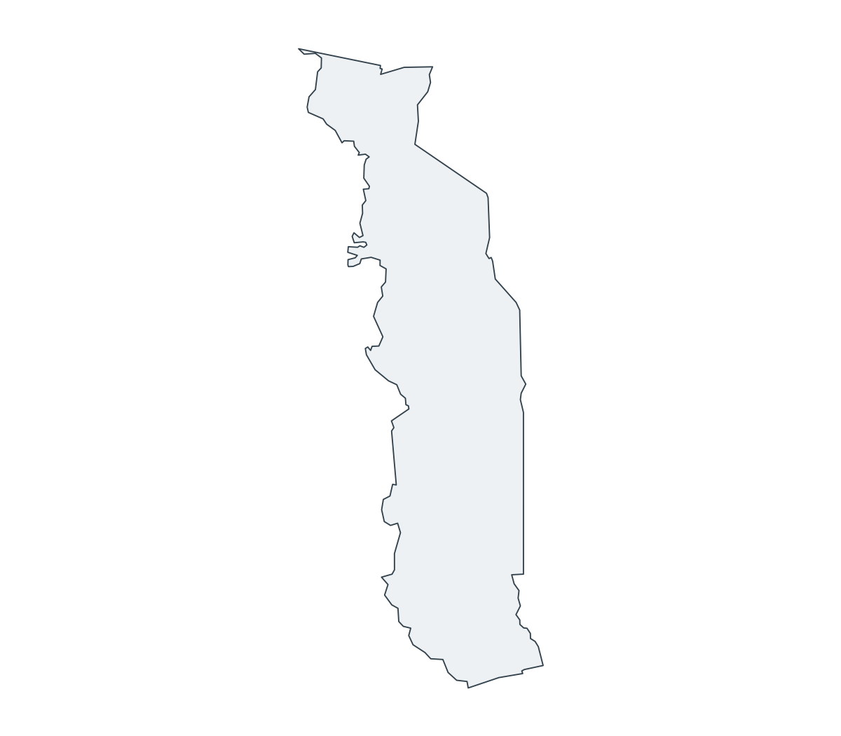 Togo Outline Map - free printable map of Togo