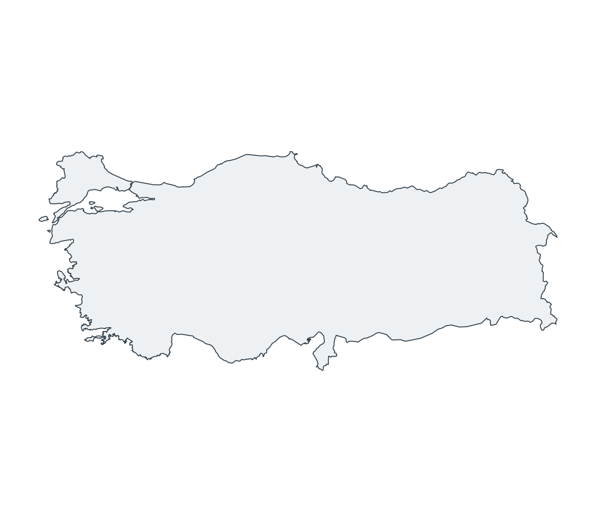Turkey Outline Map - free printable map of Turkey