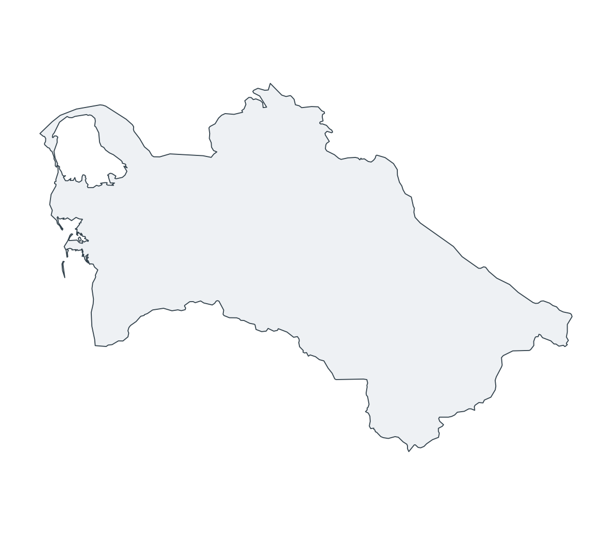 Turkmenistan Outline Map - free printable map of Turkmenistan