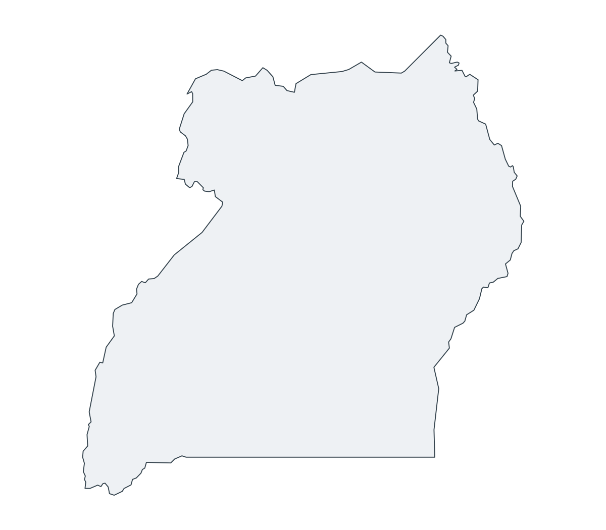 Uganda Outline Map - free printable map of Uganda