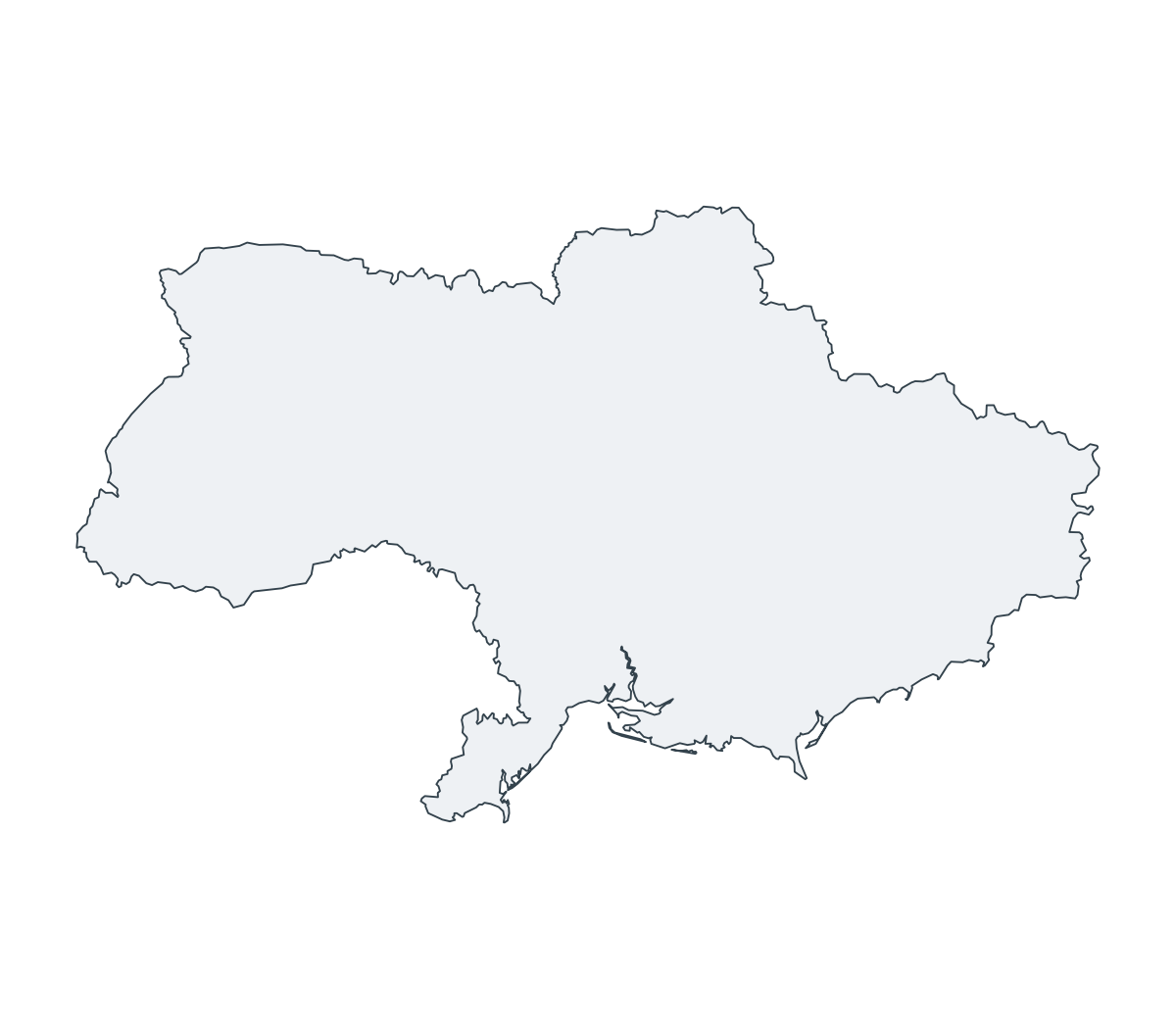 Ukraine Outline Map - free printable map of Ukraine