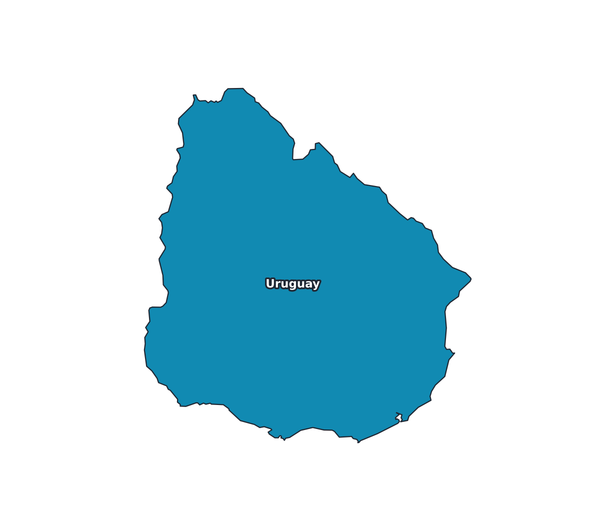 Uruguay Labeled Map - free printable map of Uruguay