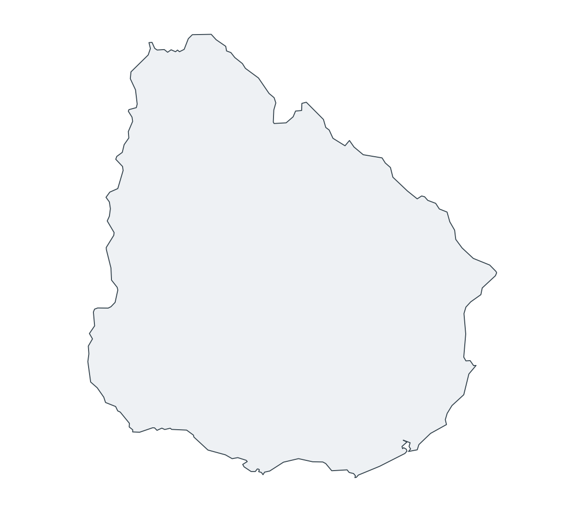 Uruguay Outline Map - free printable map of Uruguay