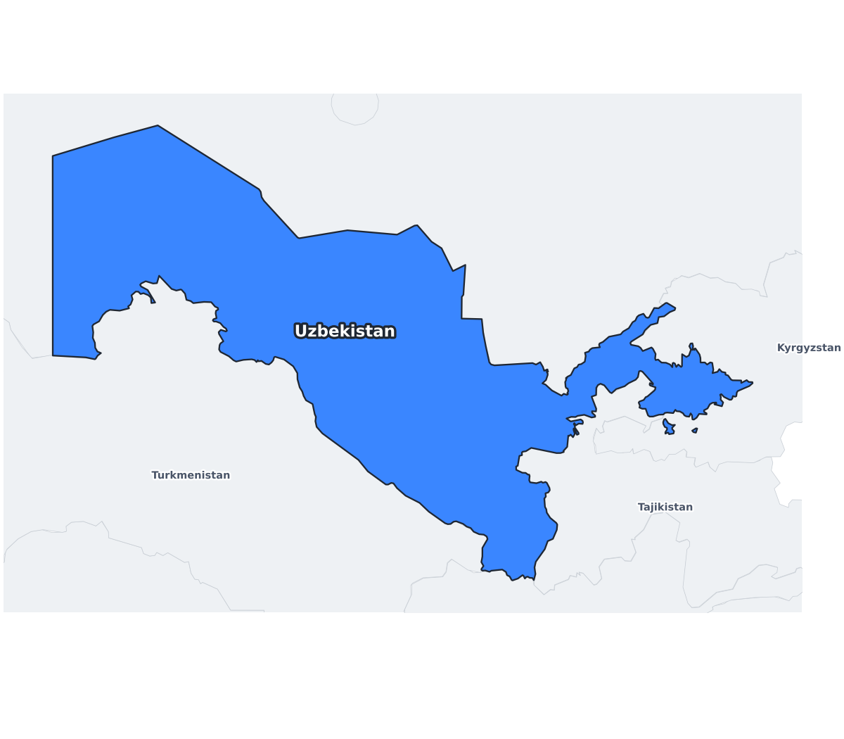 Uzbekistan Labeled Map - free printable map of Uzbekistan