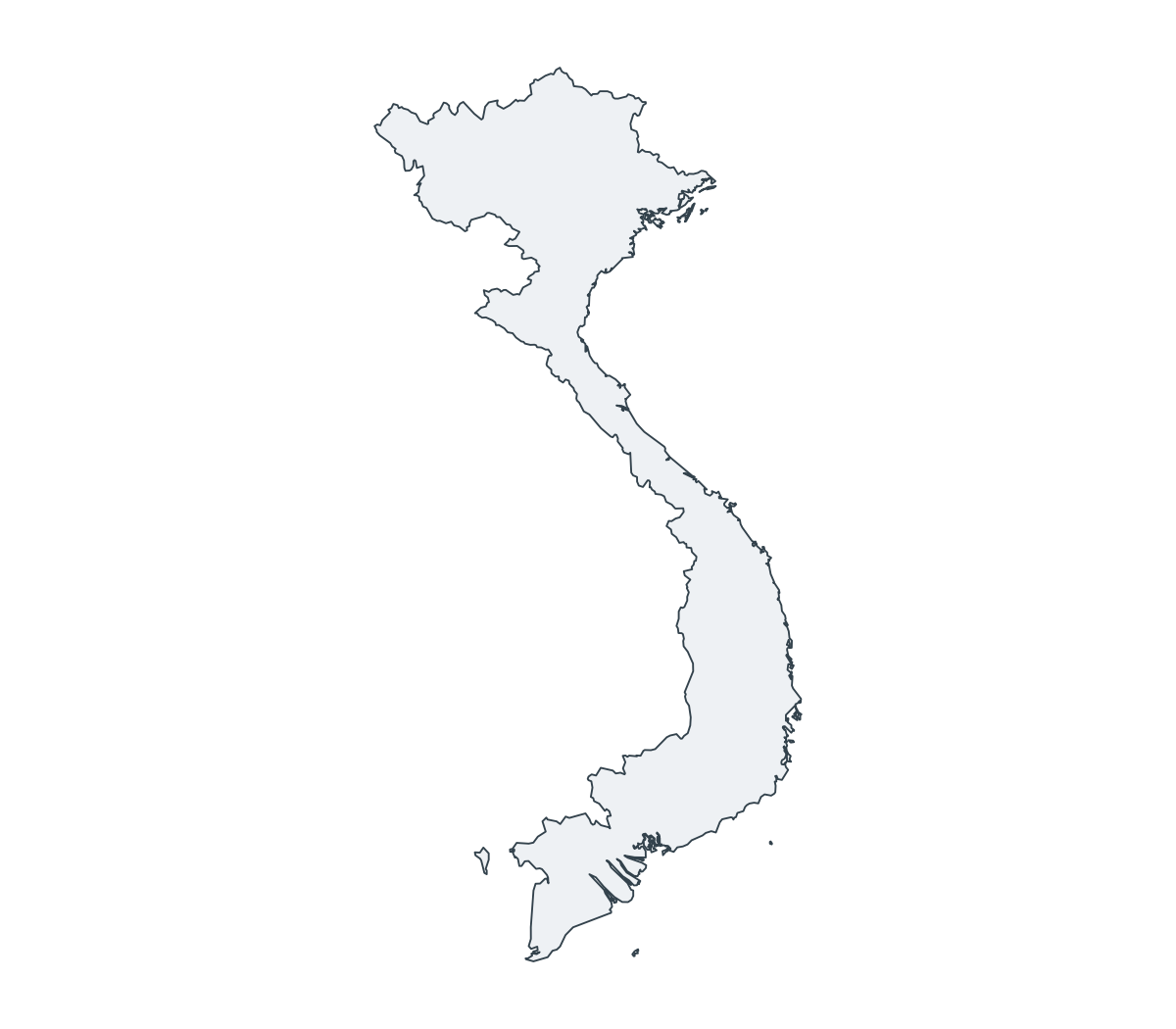 Vietnam Outline Map - free printable map of Vietnam