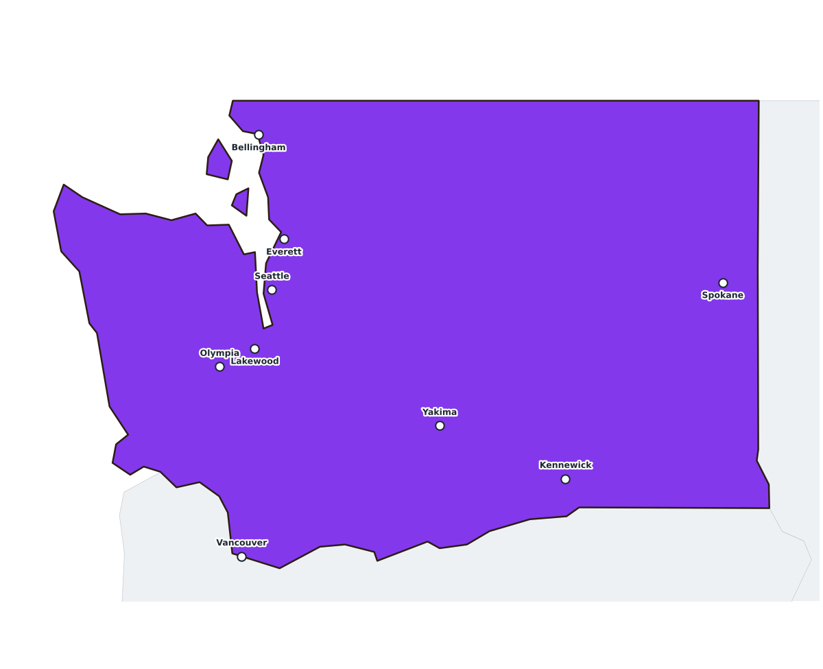 Washington Labeled Map - free printable map of Washington