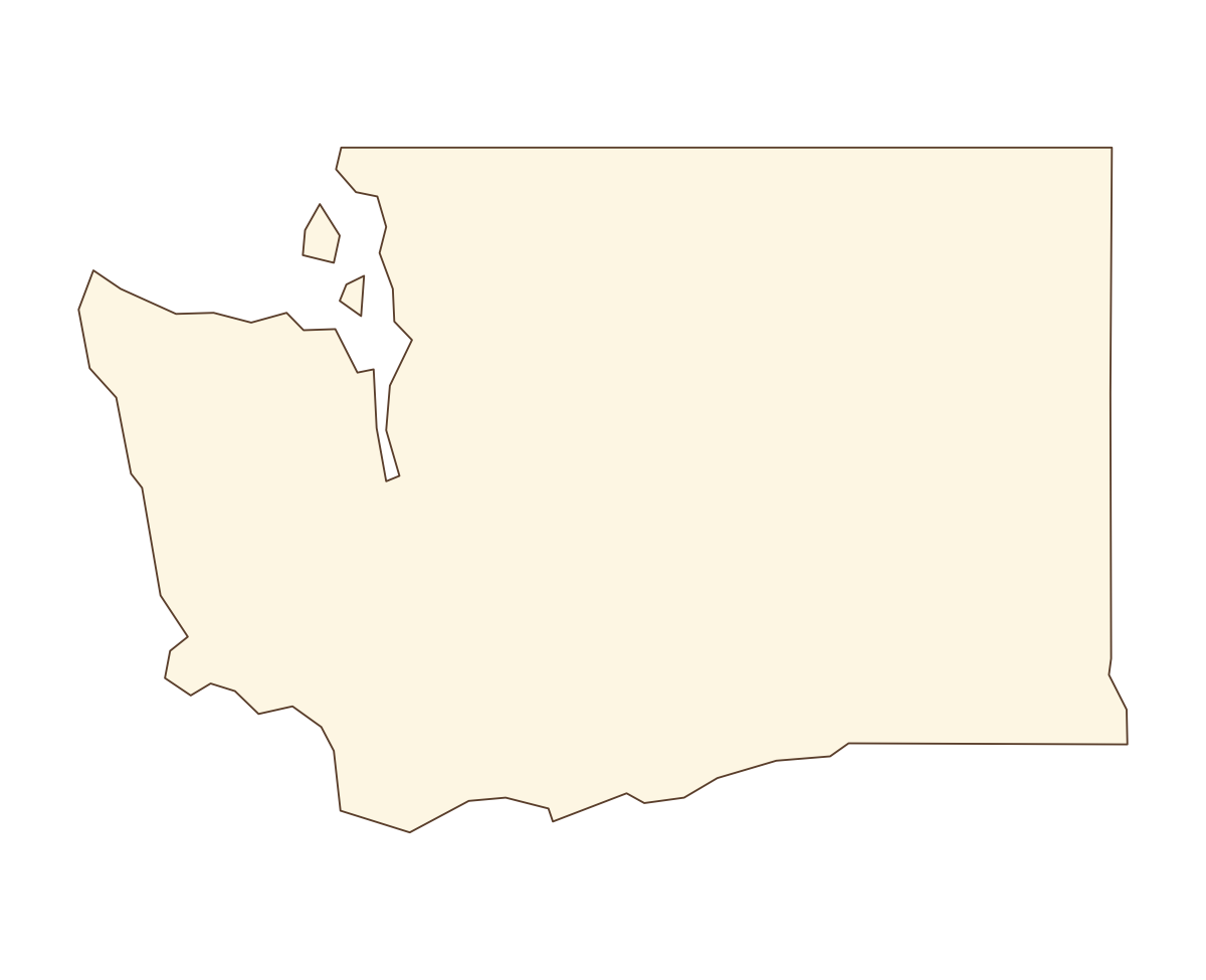 Washington Blank Outline Map - free printable map of Washington