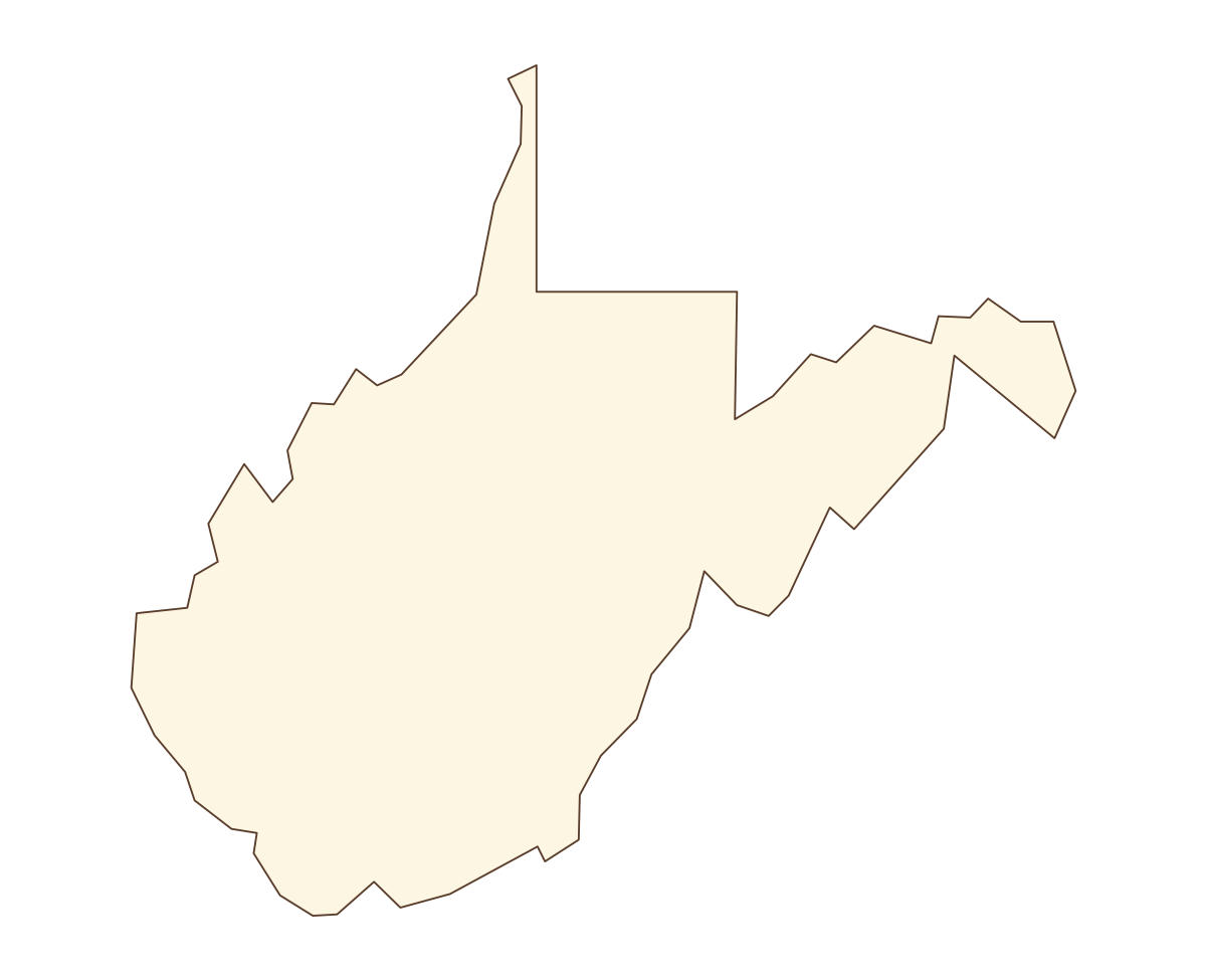 West Virginia Blank Outline Map - free printable map of West Virginia