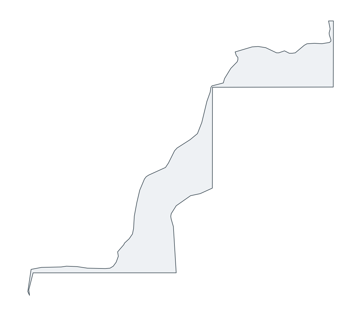 Western Sahara Outline Map - free printable map of Western Sahara