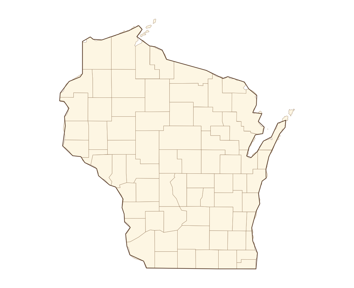 Wisconsin County Map - free printable map of Wisconsin