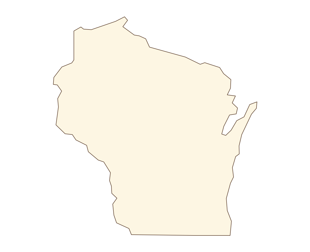 Wisconsin Blank Outline Map - free printable map of Wisconsin