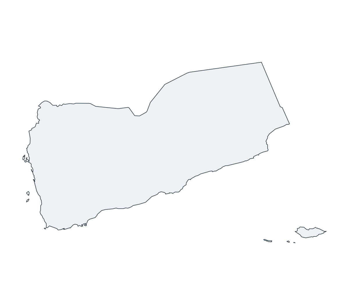 Yemen Outline Map - free printable map of Yemen