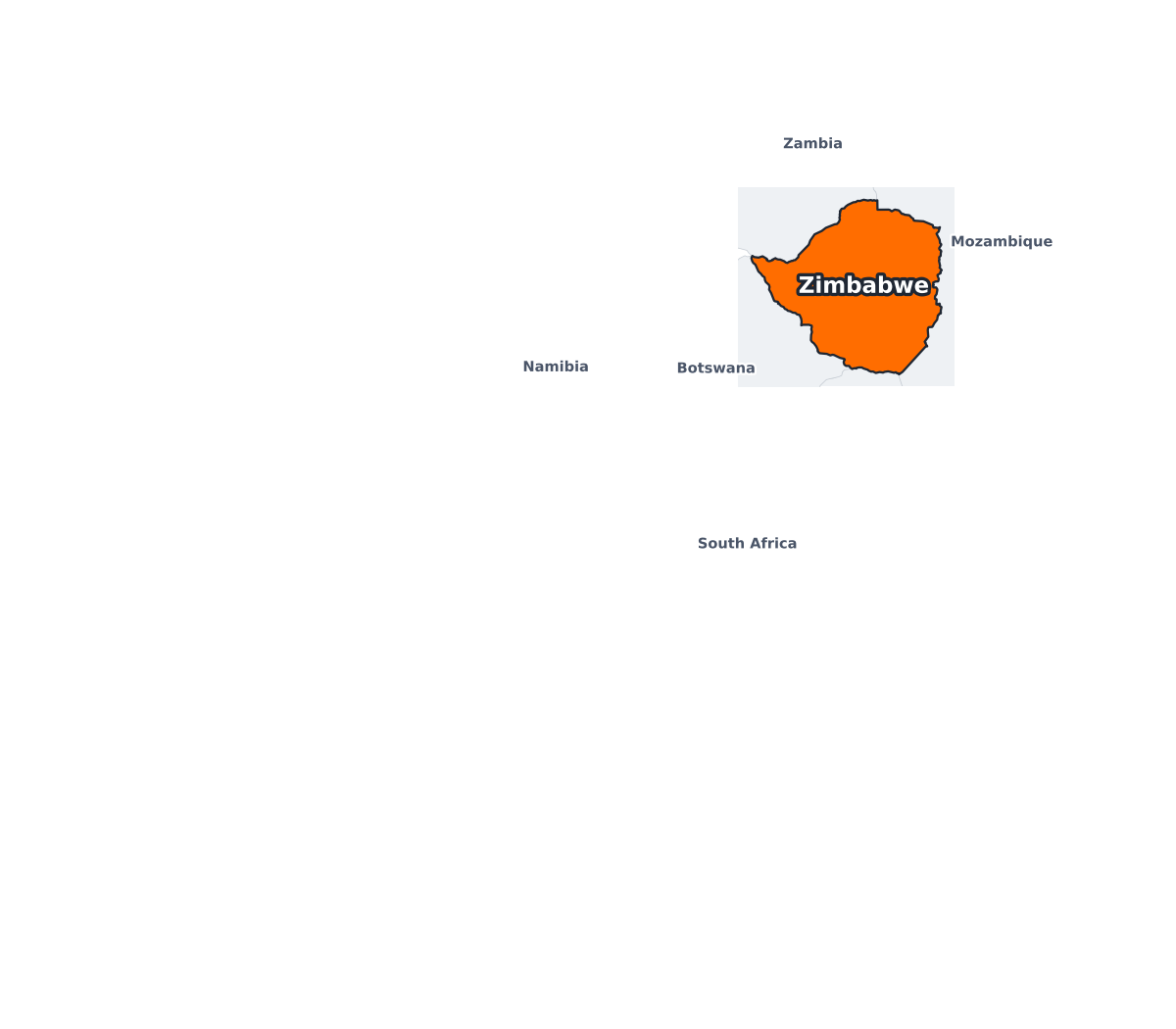 Zimbabwe Labeled Map - free printable map of Zimbabwe